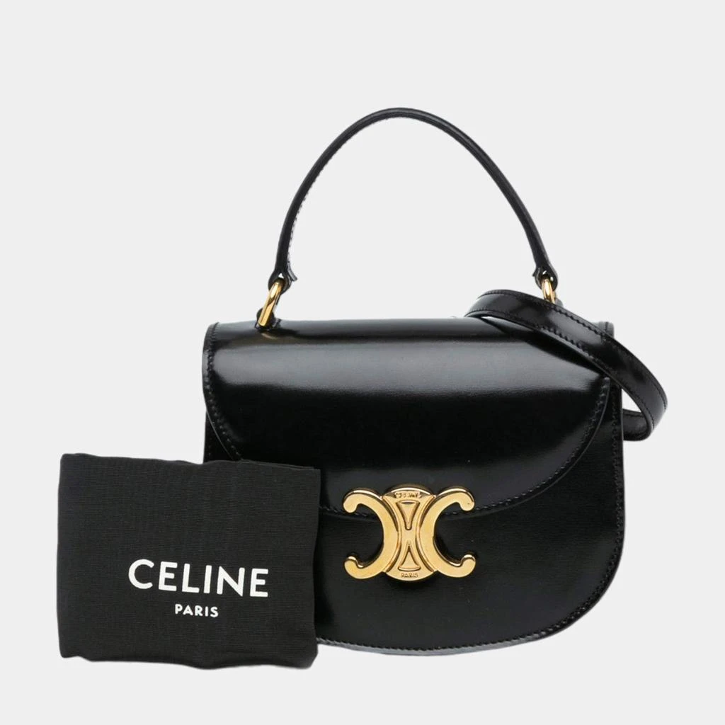 Celine   Celine Black Mini Shiny Calfskin Besace Clea Satchel 6