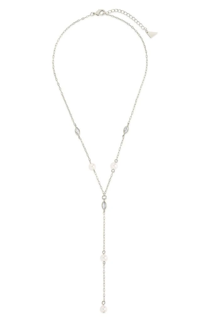 Sterling Forever Tyra Imitation Pearl 
Cubic Zirconia Station Y-Necklace 2