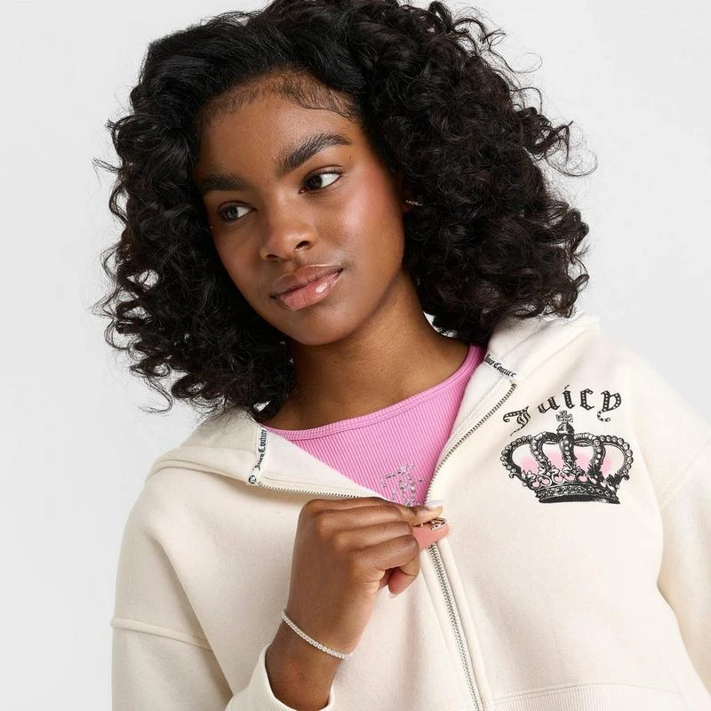 Juicy Couture Women's Juicy Couture Crown Fleece Full-Zip Hoodie 5