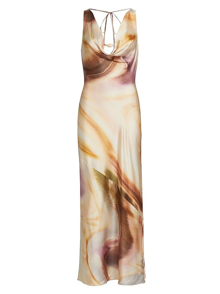 Significant Other Lacey Abstract Print Satin Maxi Dress - COPPER WATERCOLOUR - 4 Significant Other Lacey Abstract Print Satin Maxi Dress - COPPER WATERCOLOUR - 4