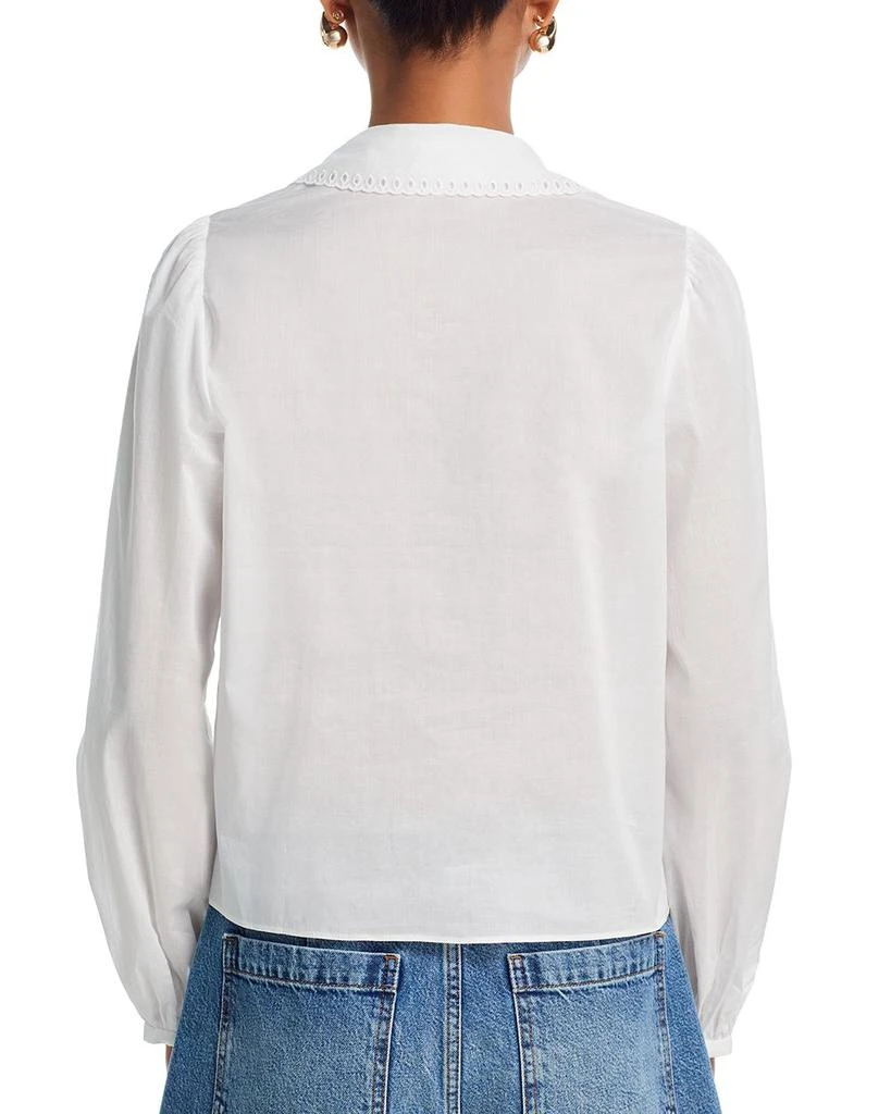 FRAME The Eyelet Sailor Silk Blouse 5