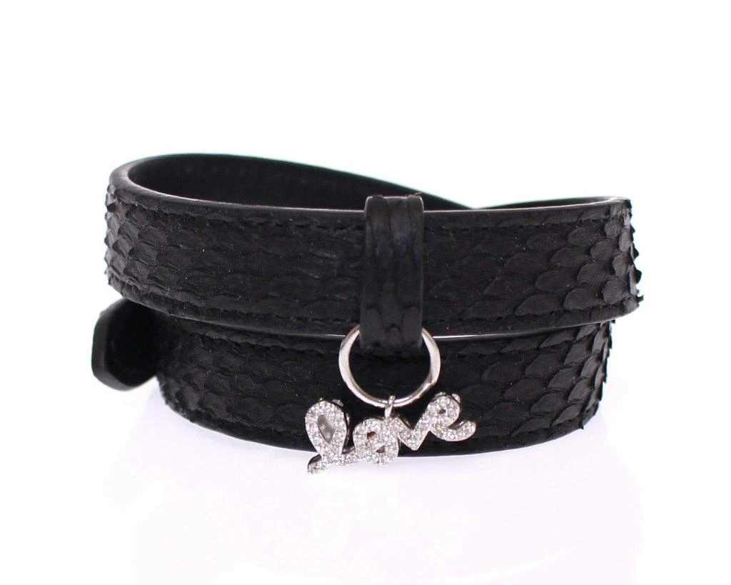 Nialaya Snakeskin CZ LOVE 925 Silver Bracelet 1