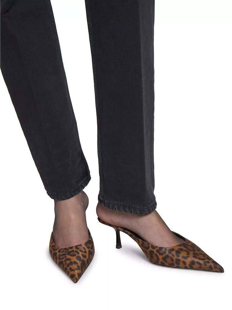 Yves Saint Laurent Barbara Mules in Leopard Grosgrain 4