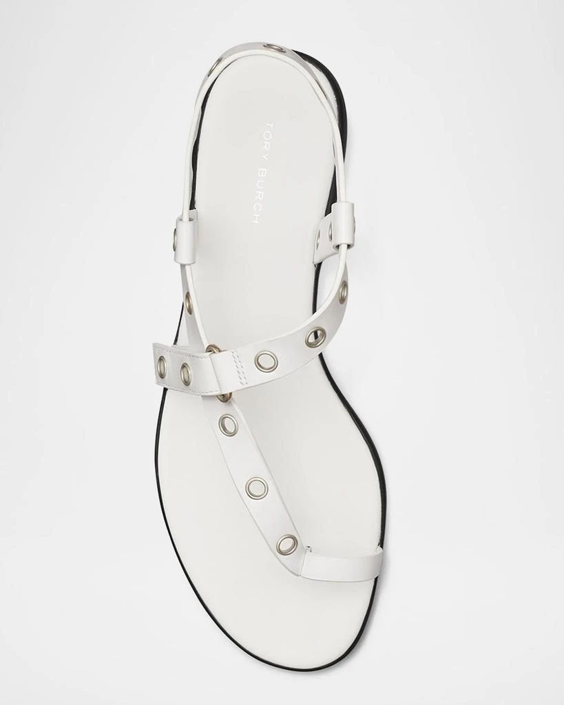 Tory Burch Leather Grommet Toe Ring Sandals 3