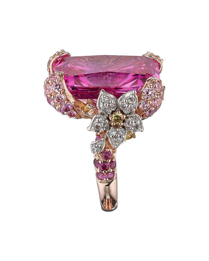 Anabela Chan 18K Rose Gold Plated Sterling Silver English Garden Simulated Pink Sapphire & Diamond Cinderella Ring