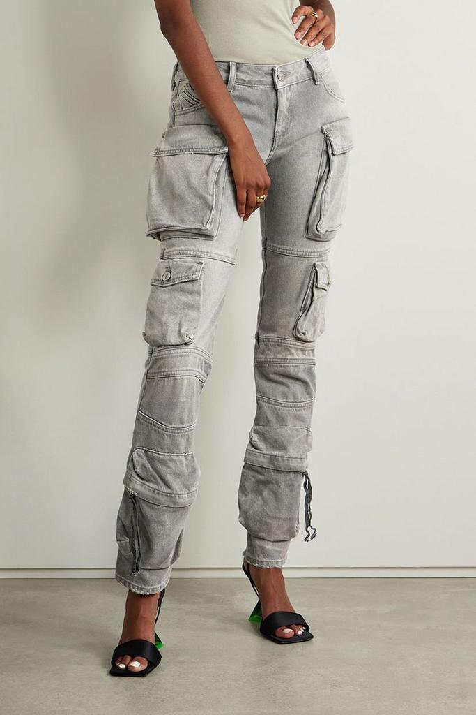 The Attico Essie distressed low-rise straight-leg cargo jeans