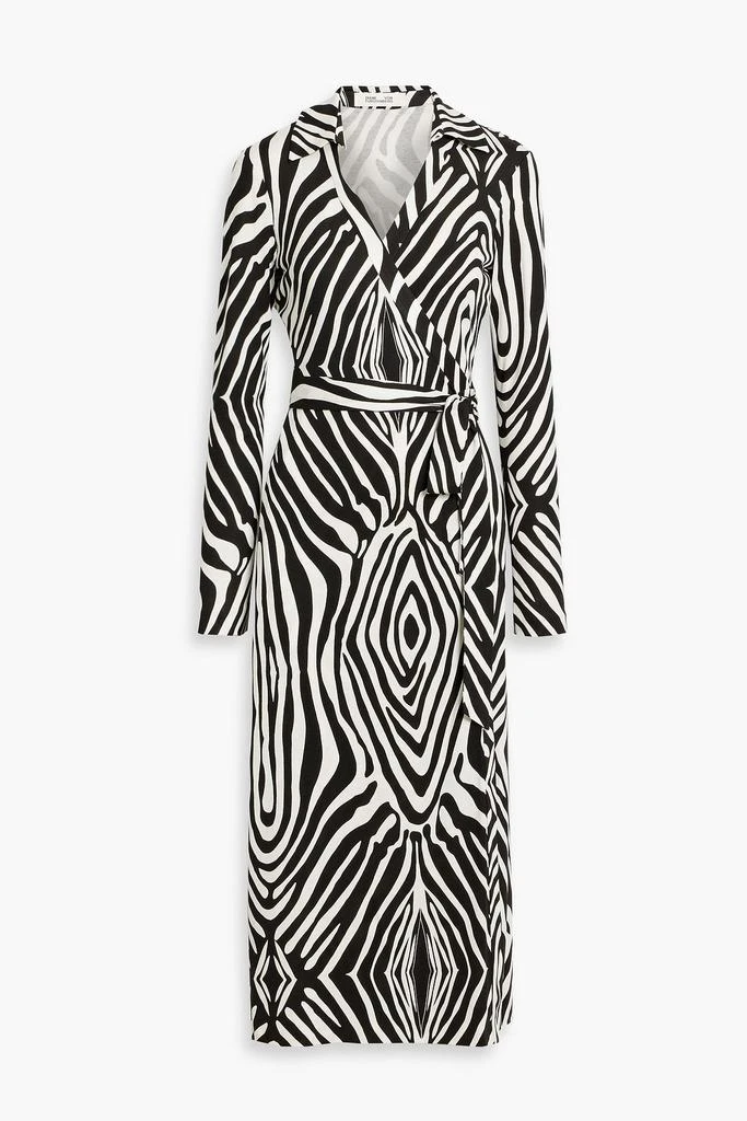 Diane von Furstenberg Abigail zebra-print silk-jersey midi wrap dress 1