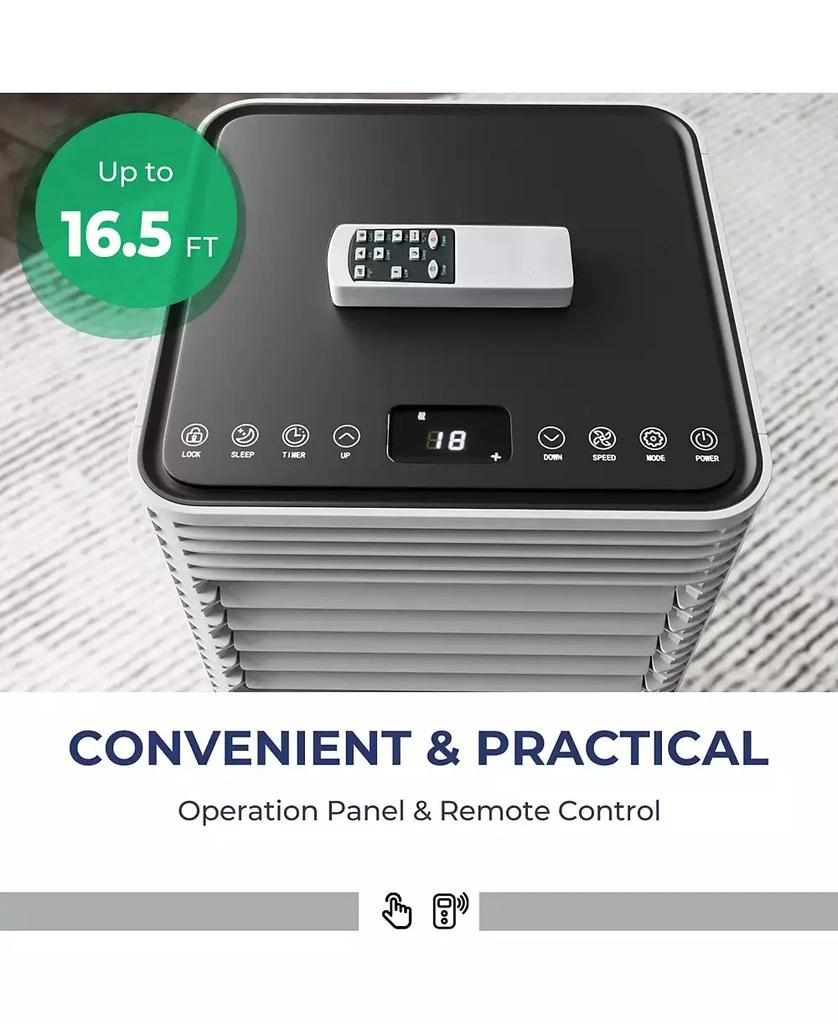 10,000 BTU Portable Air Conditioner with Fan, Dehumidifier, 24H Timer ...