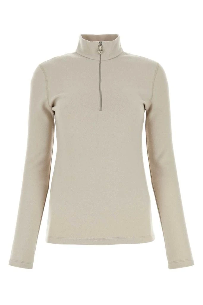 Prada Prada Hifh Neck Half Zipped Sweater 1