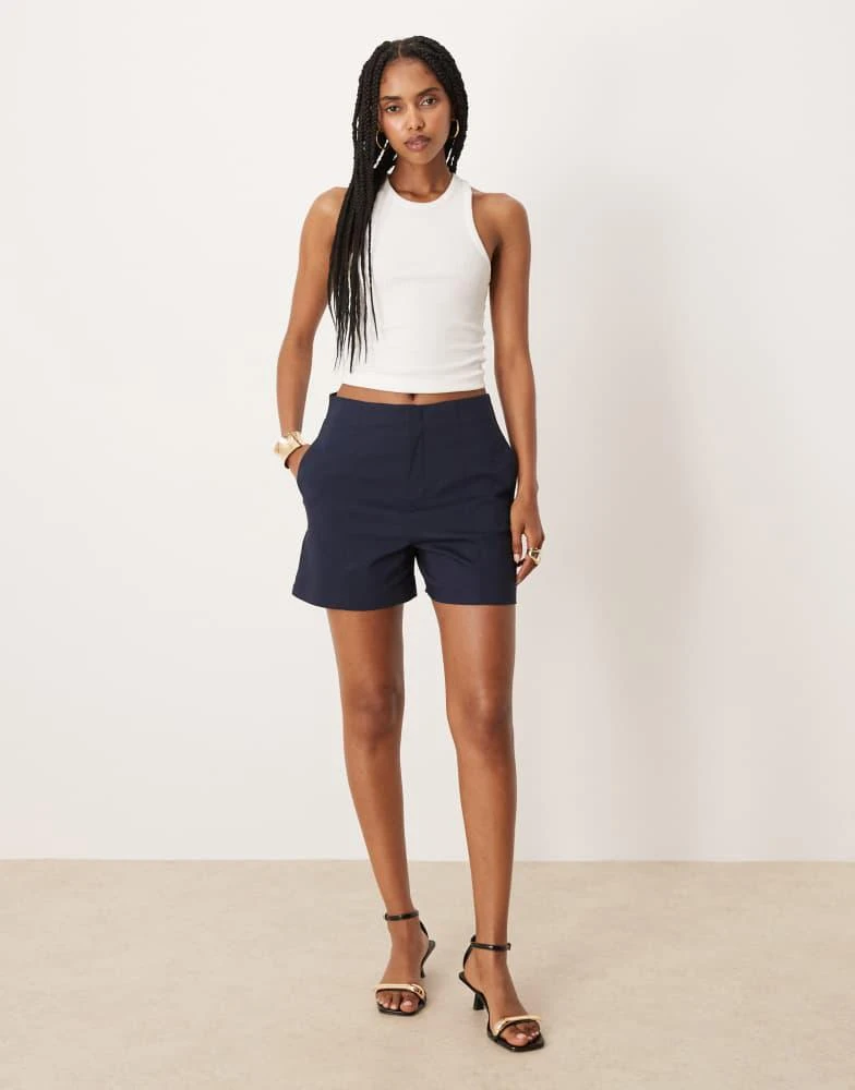 Mango Mango tailored short with pockets in navy 3
