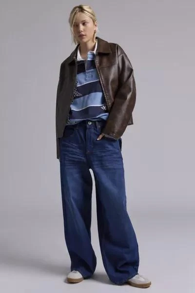 Urban Renewal ReMADE By UO Flannel Star Patch Rugby Shirt 4