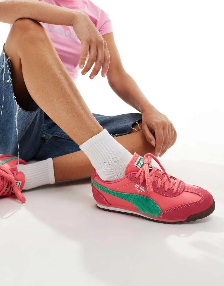 Puma Puma Arizona Nylon trainers in pink and green 1