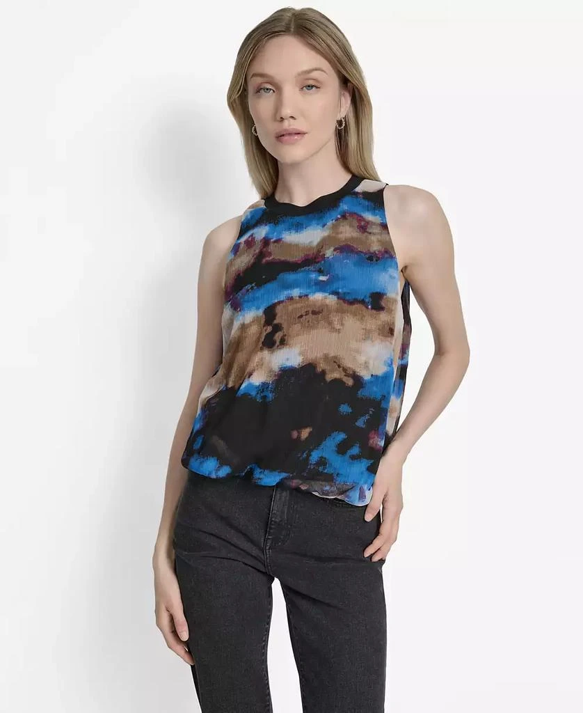 Women's Printed Bubble-Hem Sleeveless Top – On Sale Now with Up to