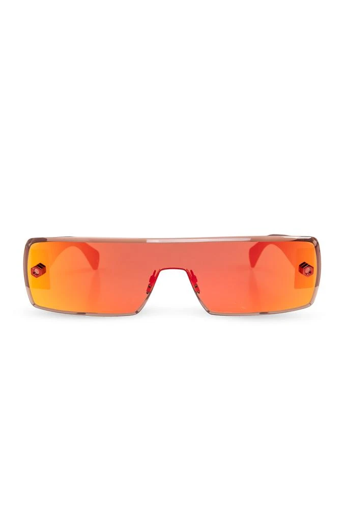 Shop Alaïa Oval Studded Frame Sunglasses on Sale at  display picture 1
