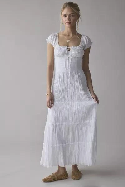 Kimchi Blue Kimchi Blue Sienna Cotton Smocked Milkmaid Maxi Dress 4