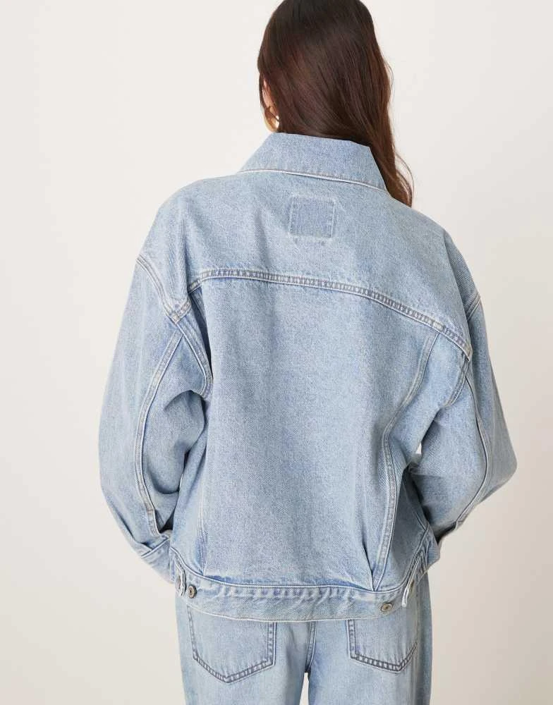Abercrombie & Fitch Abercrombie & Fitch distressed denim trucker jacket in light denim 3