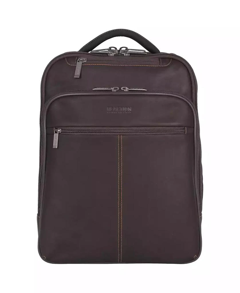 Kenneth Cole Full-Grain Colombian Leather 16" Laptop Tablet Travel Backpack 5