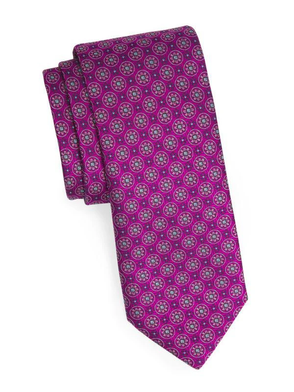 Canali Floral Rosette Silk Tie 1