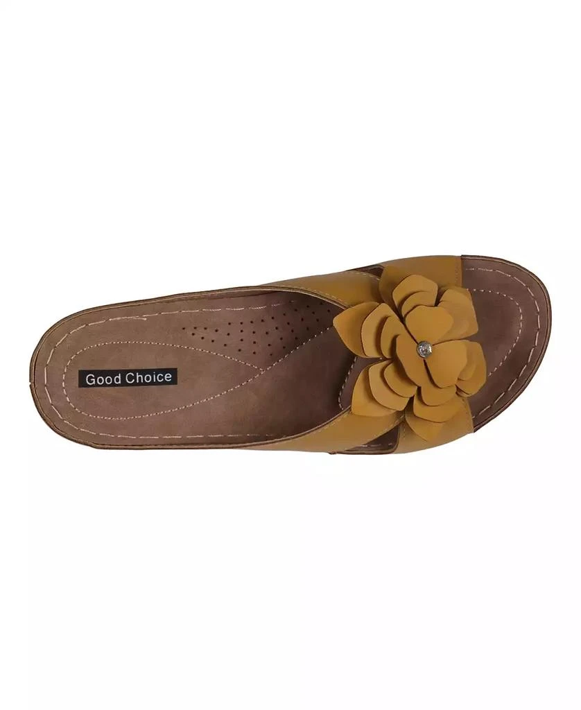 GC Shoes Women's Joy Flower Rosette Comfort Sandals 4