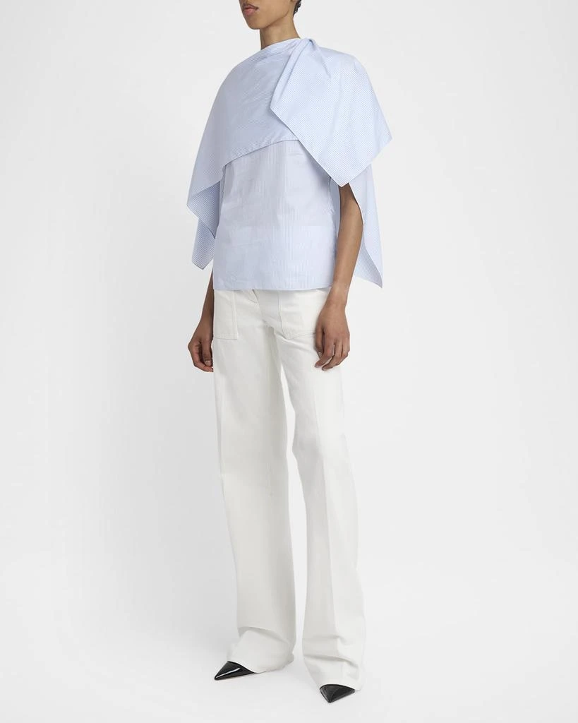 Salvatore Ferragamo Striped Poplin Handkerchief Blouse 2
