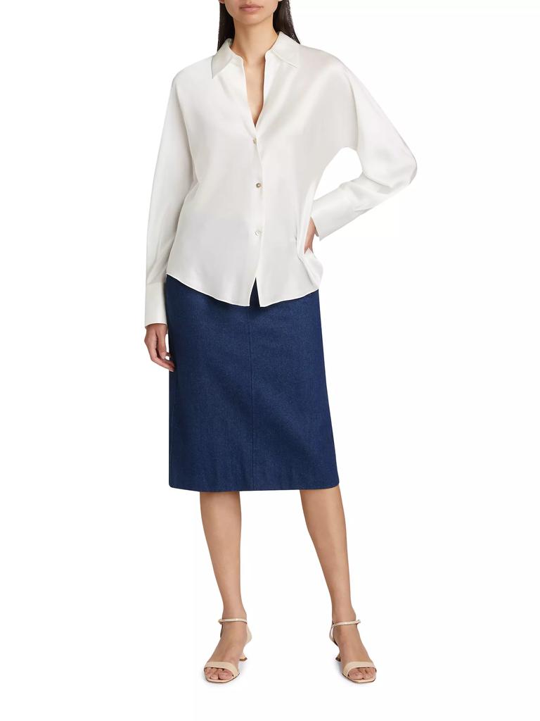 Vince Silk Long-Sleeve Blouse