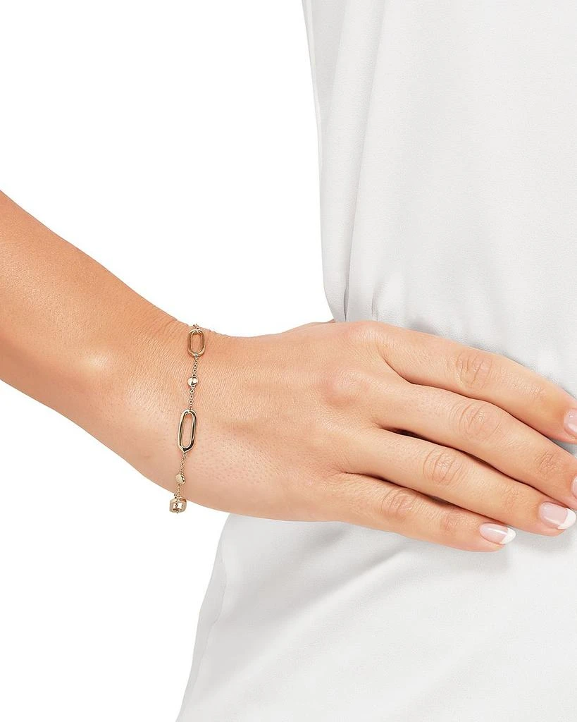 Alberto Amati 14K Yellow Gold Oval Link 
Bead Bracelet 2