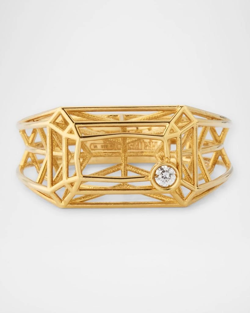 Peruffo 18K Yellow Gold Ink Even Statement Ring 1