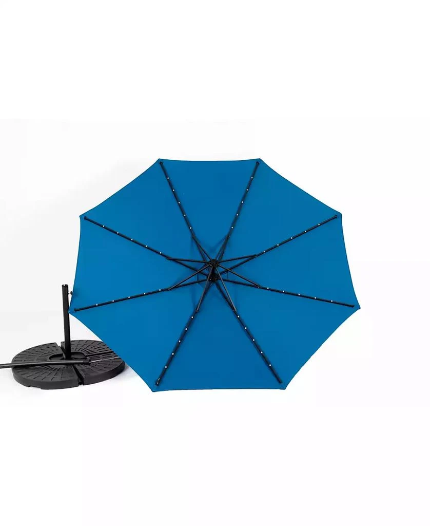 Streamdale Furniture 10ft Solar LED Offset Hanging Market Patio Umbrella 2