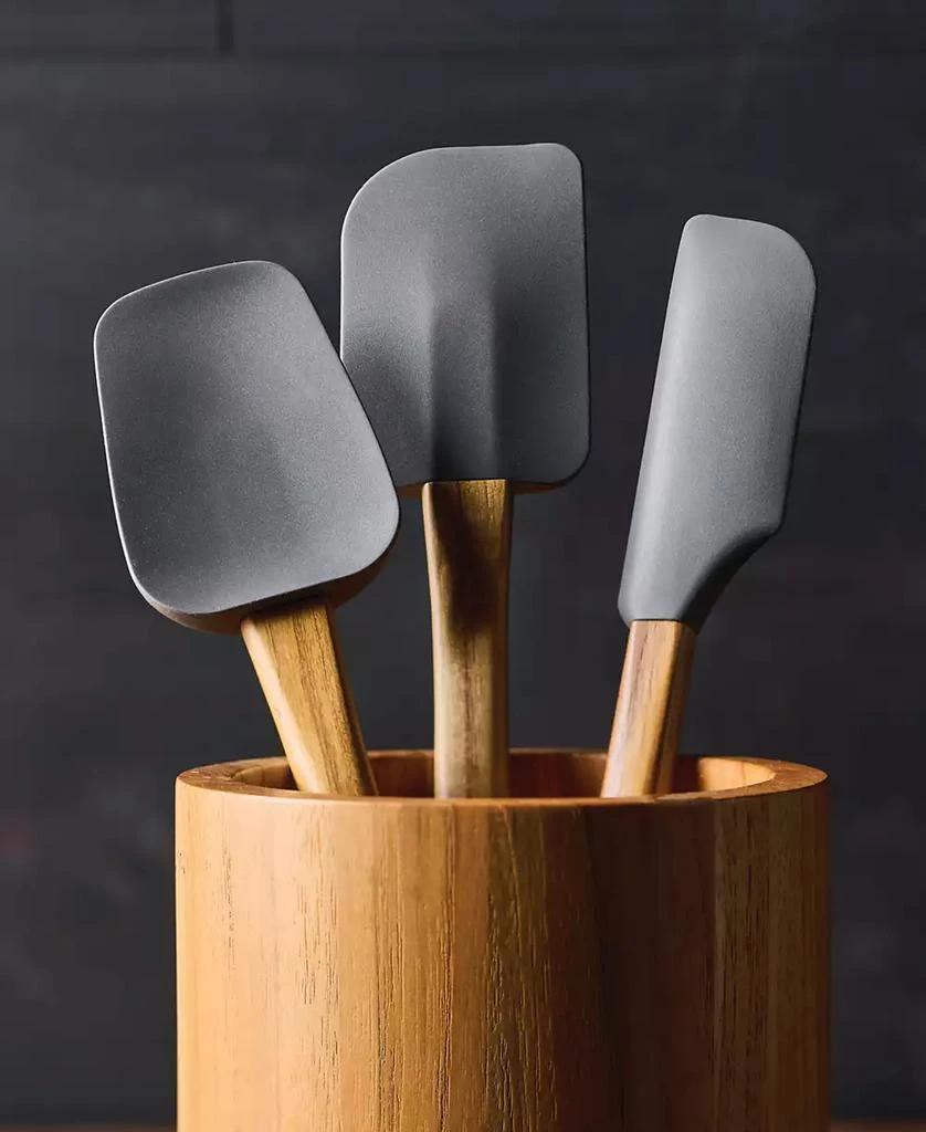 Anolon 3-Piece Silicone Teak Handled Spatula Set 3