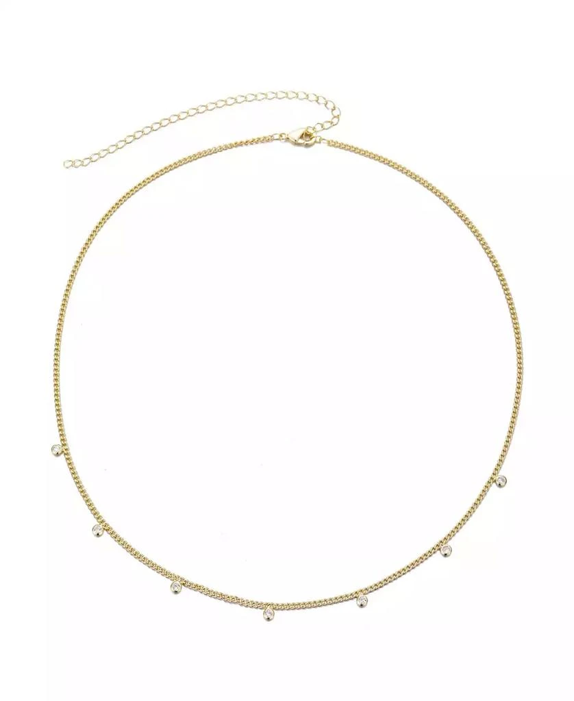 ADORNIA Gold CZ Droplet Curb Chain Necklace 2