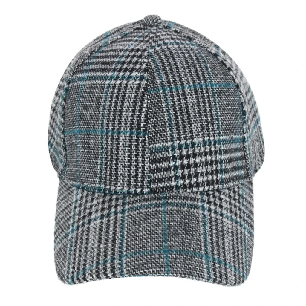 David & Young Women's Menswear Houndstooth Plaid Baseball Cap 1