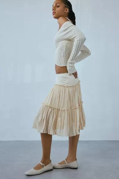 Motel Motel Anahita Tiered Chiffon Midi Skirt 4