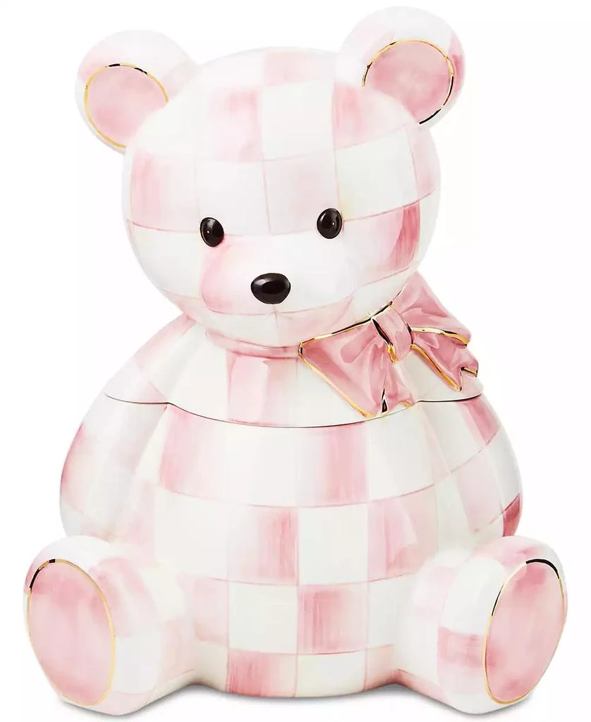MacKenzie-Childs Rosy Check Bear Ceramic Cookie Jar