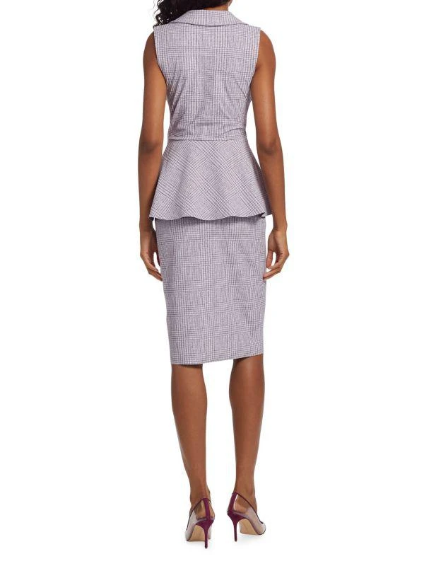 Chiara Boni Dominietta Plaid Peplum Dress 2
