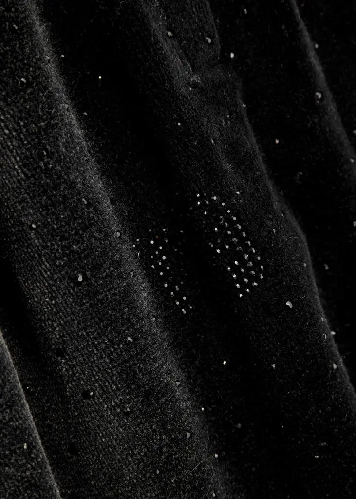 Alexander Wang Faded crystal-embellished velour sweatpants 5
