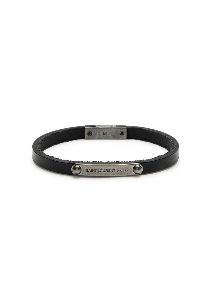 【Saint Laurent】dark brown chocolate calf leather bracelet Yves Saint Laurent Dark Brown Chocolate Calf Leather