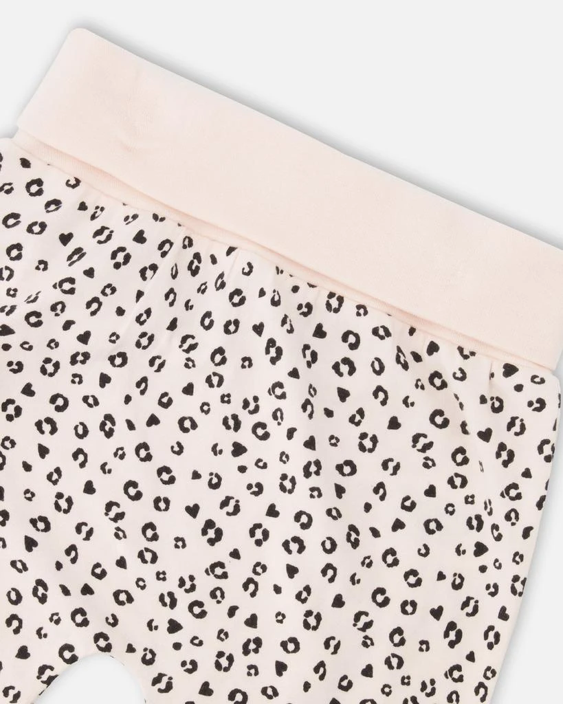 Deux par Deux Organic Cotton Jersey Sweater and Pants Set Peach Animal Print 4