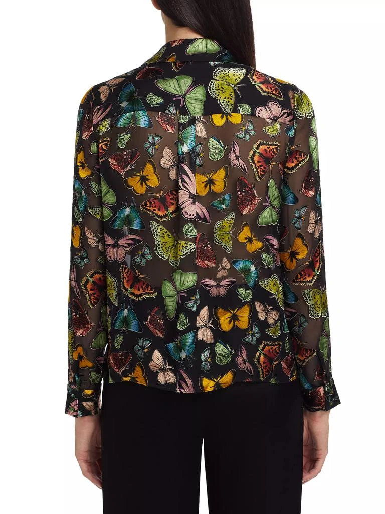 Alice + Olivia Eloise Butterflies Silk Blouse 5