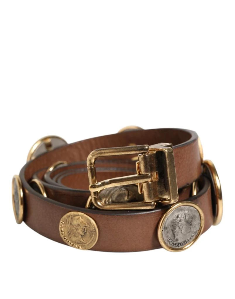 Dolce 
Gabbana Leather gold Coin Buckle Men
s Belt