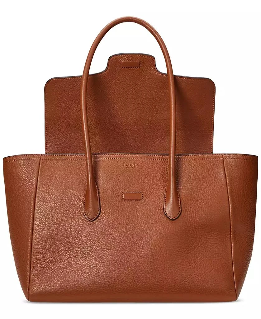 Ralph Lauren Pebbled Leather Extra-Large Tanner Satchel 8