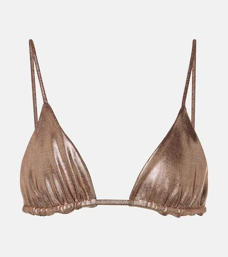 Jade Swim Via lamé bikini top 1