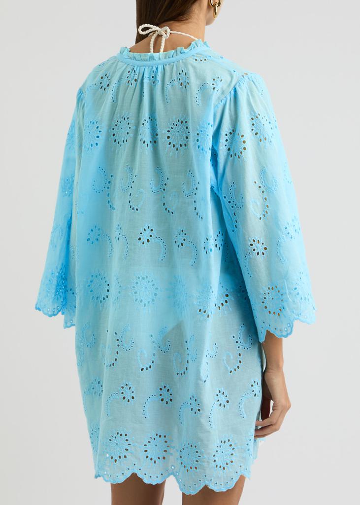 【MELISSA ODABASH】broderie anglaise cotton kaftan Tallulah broderie anglaise cotton kaftan in blue - Melissa