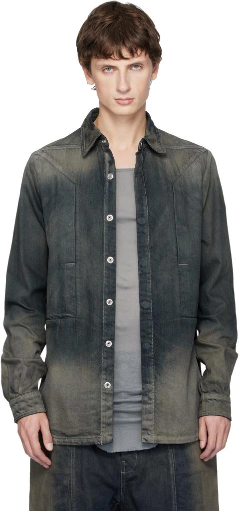 Rick Owens Gray Concordians Fogpocket Denim Shirt 1