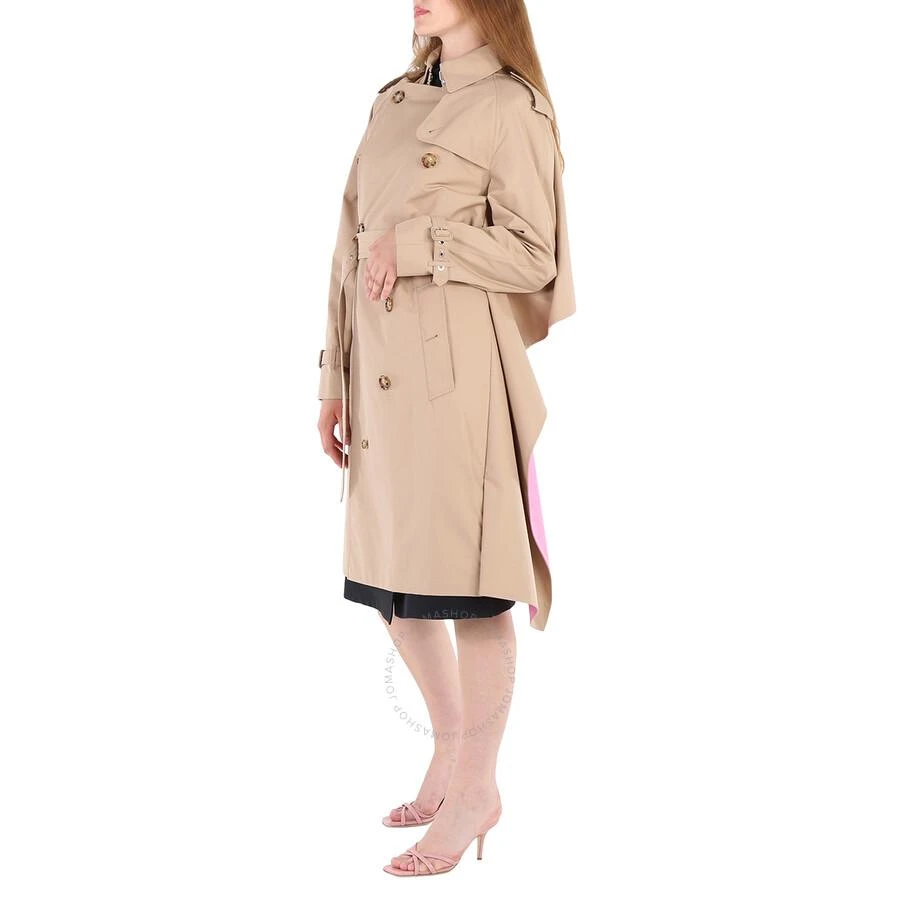 Burberry Soft Fawn Cotton Twill Contrast Cape Detail Double-breasted Trench Coat 3