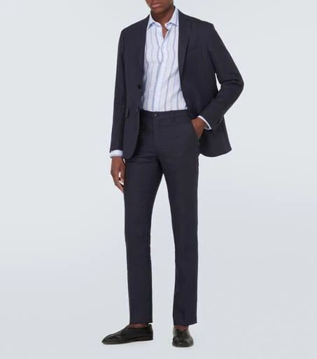 ETRO Single-breasted linen blazer 2