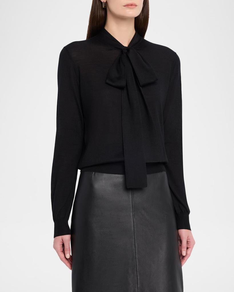 Yves Saint Laurent Neck-Tie Wool-Cashmere Cardigan - Women's
