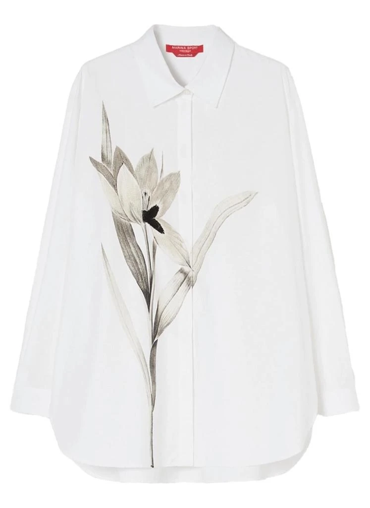 Marina Rinaldi Tartufo Poplin Embroidered Shirt In Optical White 2