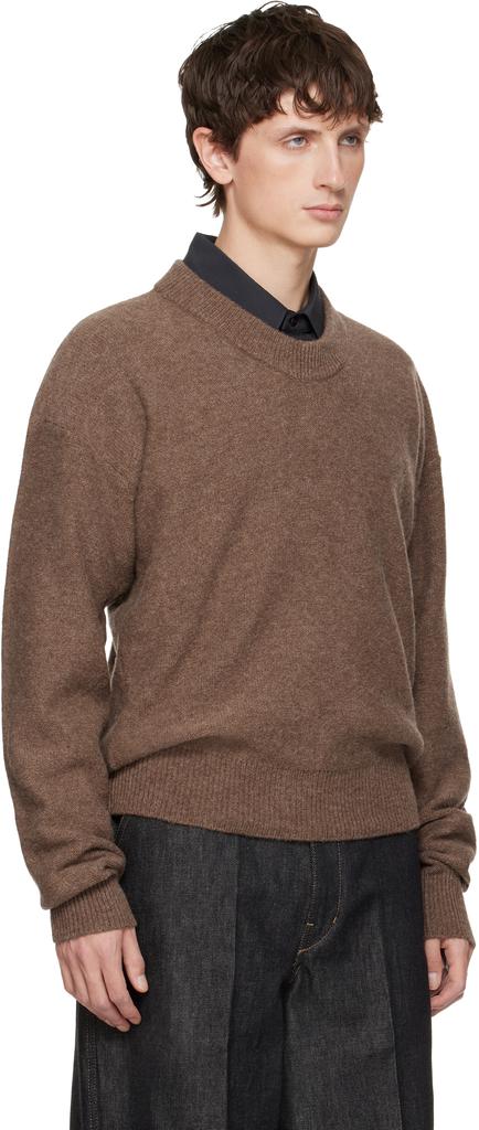 Lemaire Brown Boxy V Neck Sweater - Sweaters - BeyondStyle