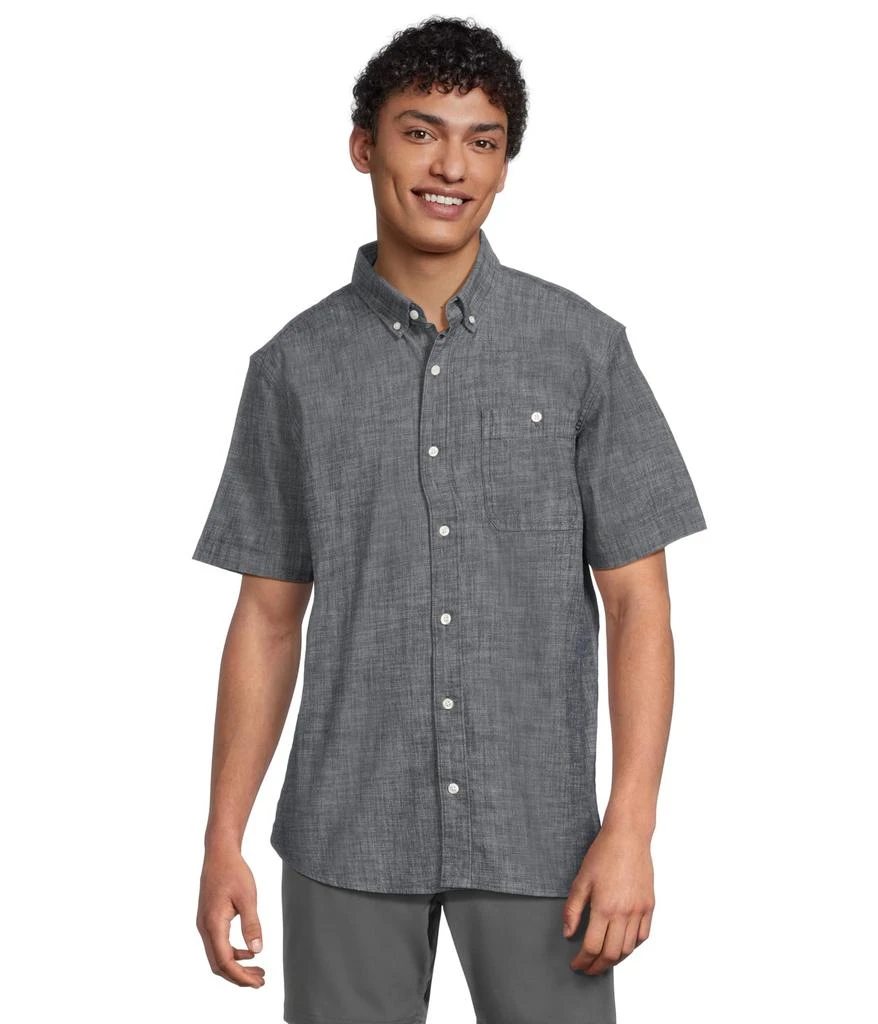 L.L.BEAN Comfort Stretch Chambray Shirt Short Sleeve Traditional Fit 1