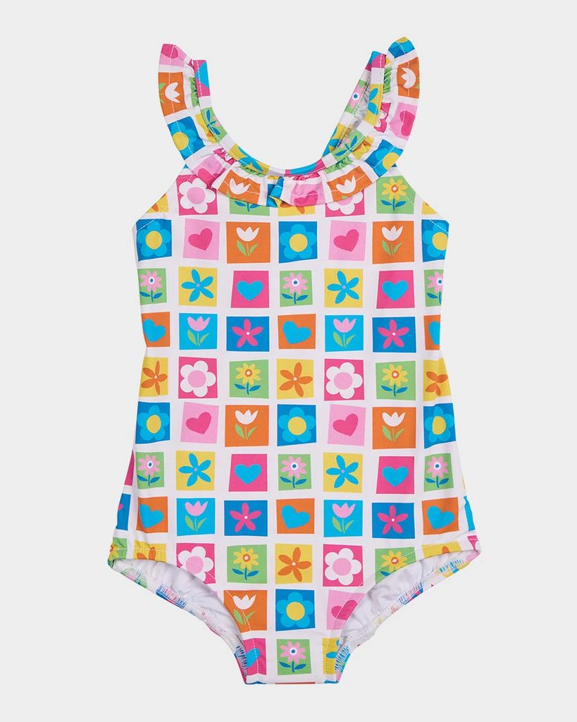 Florence Eiseman Girl's Patchwork Floral-Print One-Piece Swimsuit, Size 2-6 1
